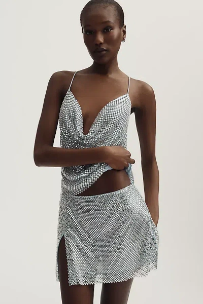 Retroféte Pax Embellished Mini Skirt In Silver