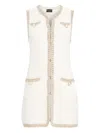 Retroféte Pearl-detailing Tweed Vest In White