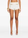 Retroféte Pearl-embellished Knit Shorts In Gray