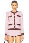 Retroféte Percy Ribbed Button-detail Top In Metallic Earl Rose & Pecan