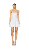Retroféte Persephonie Strapless Knit Mini Dress In 白色
