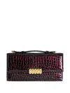 Retroféte Phoebe Crocodile-embossed Clutch Bag In Red