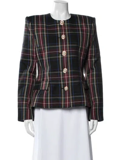 Pre-owned Retroféte Plaid Print Blazer In Multi