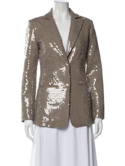 Pre-owned Retroféte Plaid Print Blazer In Neutral