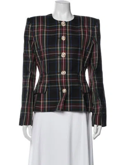 Pre-owned Retroféte Plaid Print Blazer W/ Tags In Multi