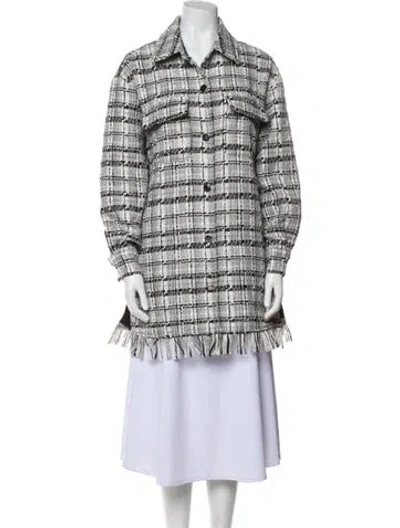Pre-owned Retroféte Plaid Print Coat In Neutral