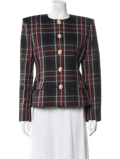 Pre-owned Retroféte Plaid Print Evening Jacket W/ Tags In Multi