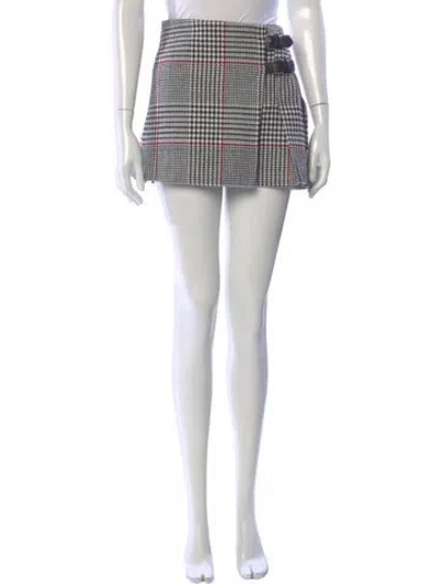 Pre-owned Retroféte Plaid Print Mini Skirt In Neutral