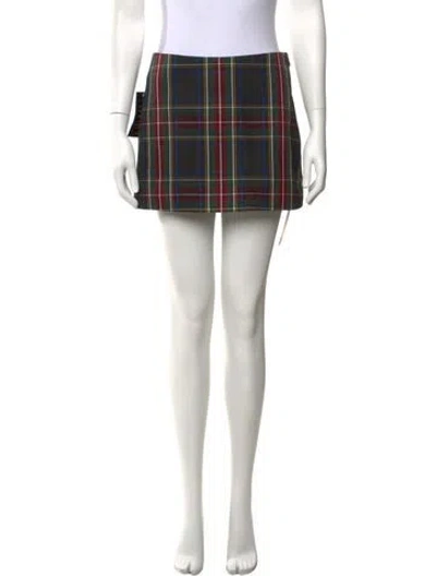 Pre-owned Retroféte Plaid Print Mini Skirt W/ Tags In Multicolor