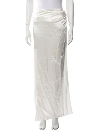 Pre-owned Retroféte Pleated Accents Midi Length Skirt W/ Tags In White