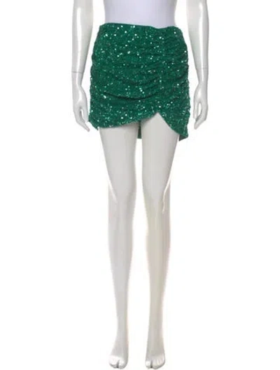Pre-owned Retroféte Pleated Accents Mini Skirt In Green