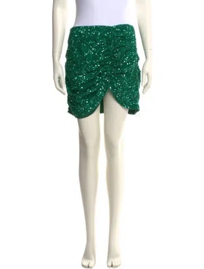 Pre-owned Retroféte Pleated Accents Mini Skirt In Green