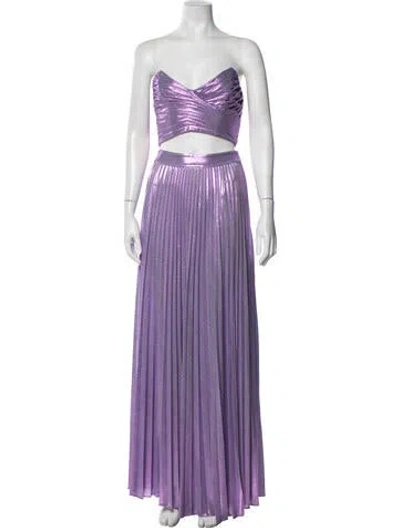 Pre-owned Retroféte Pleated Accents Pant Set In Purple