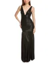 Retroféte Pleated Gown In Black
