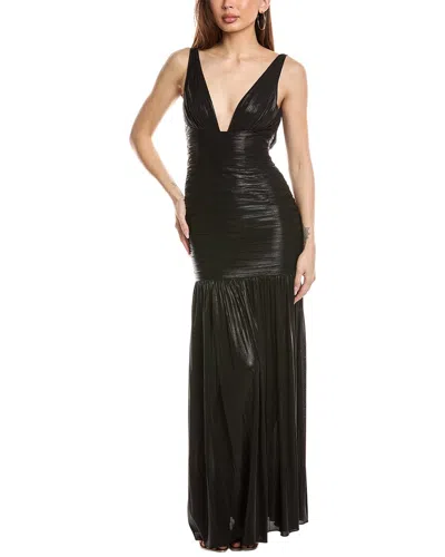 Retroféte Pleated Gown In Black