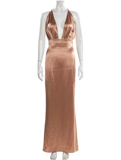 Pre-owned Retroféte Plunge Neckline Long Dress W/ Tags In Neutral