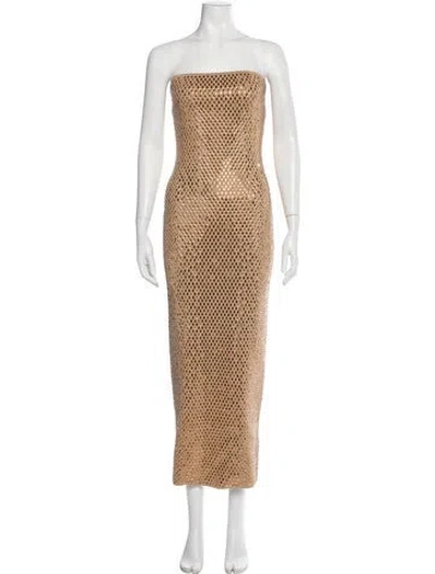 Pre-owned Retroféte Polka Dot Print Long Dress In Neutral