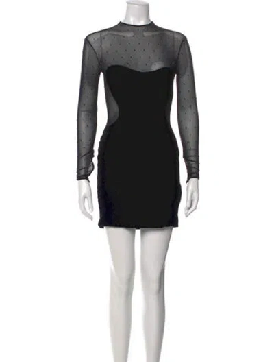 Pre-owned Retroféte Polka Dot Print Mini Dress In Black