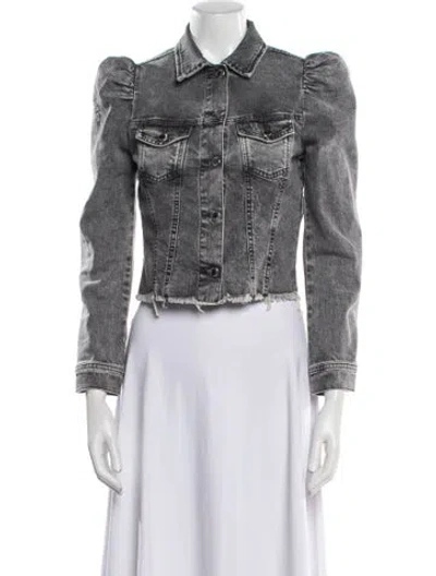 Pre-owned Retroféte Printed Denim Jacket In Gray