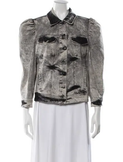 Pre-owned Retroféte Printed Denim Jacket In White