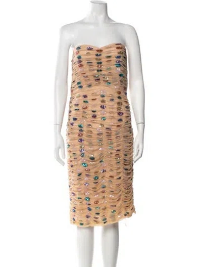 Pre-owned Retroféte Printed Knee-length Dress W/ Tags In Neutrals