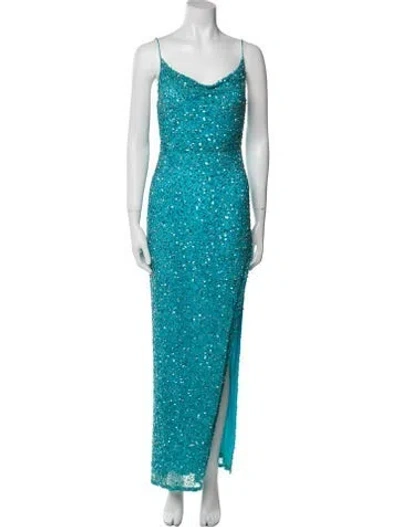 Pre-owned Retroféte Printed Long Dress In Blue