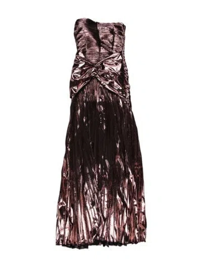 Pre-owned Retroféte Printed Long Dress W/ Tags In Brown