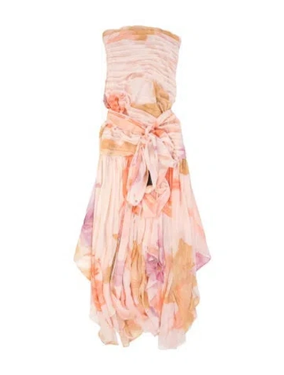 Pre-owned Retroféte Printed Long Dress W/ Tags In Pink