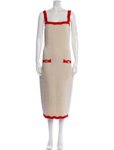 Pre-owned Retroféte Printed Midi Length Dress In Neutral