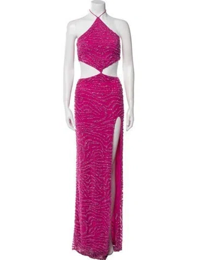 Pre-owned Retroféte Printed Midi Length Dress In Pink