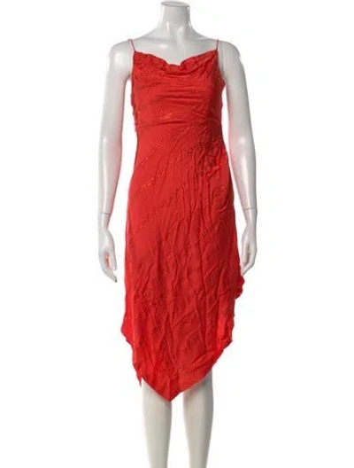 Pre-owned Retroféte Printed Midi Length Dress In Red