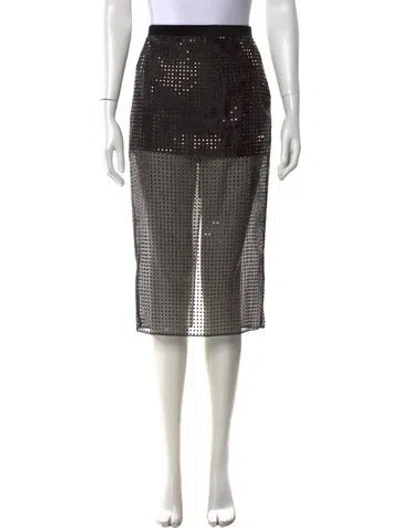 Pre-owned Retroféte Printed Midi Length Skirt W/ Tags In Black