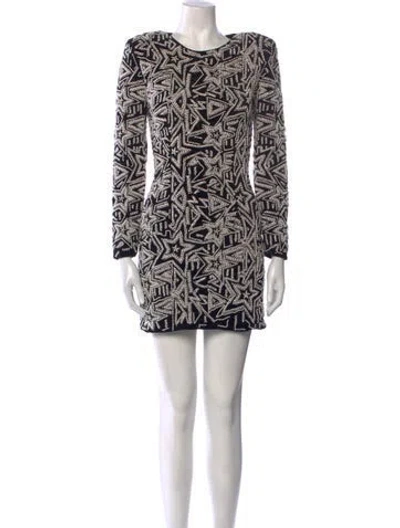 Pre-owned Retroféte Printed Mini Dress In Black