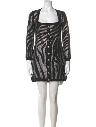 Pre-owned Retroféte Printed Mini Dress In Black