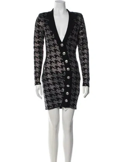 Pre-owned Retroféte Printed Mini Dress In Black