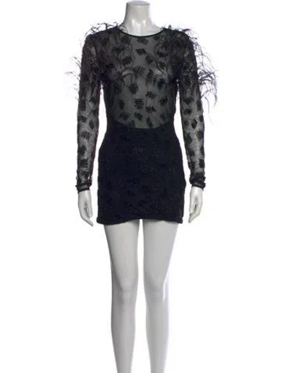 Pre-owned Retroféte Printed Mini Dress In Black