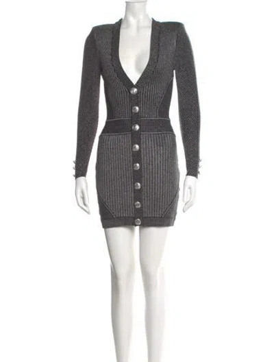 Pre-owned Retroféte Printed Mini Dress In Gray