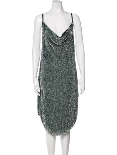 Pre-owned Retroféte Printed Mini Dress In Green
