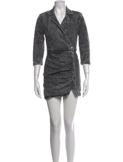 Pre-owned Retroféte Printed Mini Dress In Grey