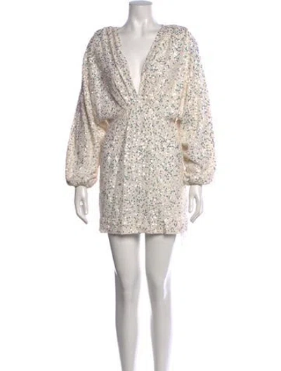 Pre-owned Retroféte Printed Mini Dress In Neutrals
