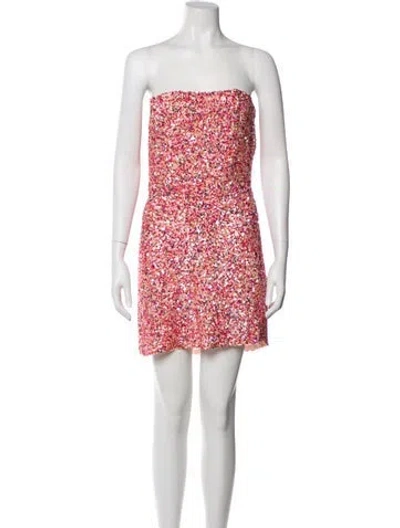 Pre-owned Retroféte Printed Mini Dress In Pink