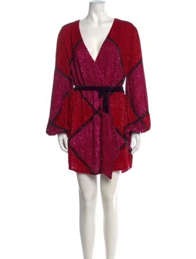 Pre-owned Retroféte Printed Mini Dress In Pink