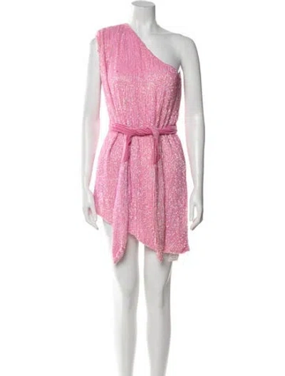 Pre-owned Retroféte Printed Mini Dress In Pink