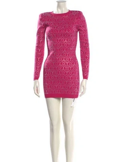 Pre-owned Retroféte Printed Mini Dress In Pink