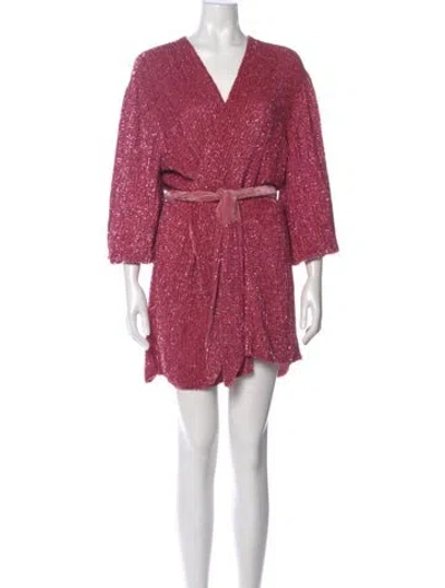 Pre-owned Retroféte Printed Mini Dress In Pink