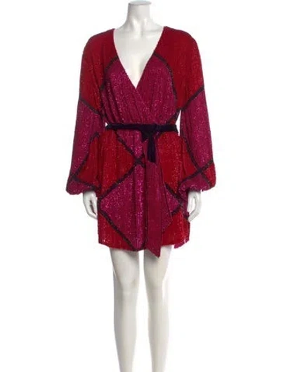 Pre-owned Retroféte Printed Mini Dress In Pink