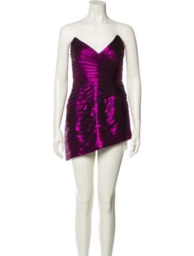 Pre-owned Retroféte Printed Mini Dress In Purple