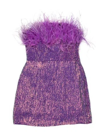 Pre-owned Retroféte Printed Mini Dress In Purple