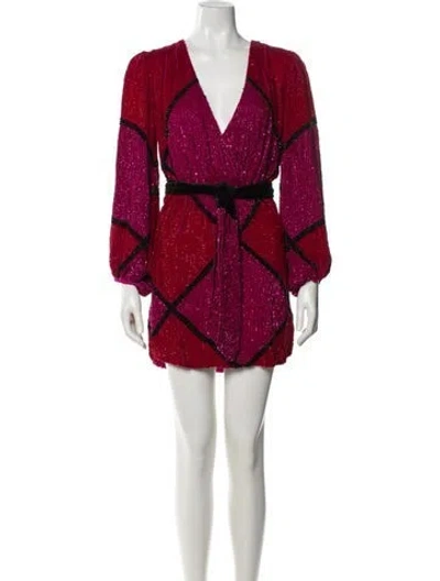 Pre-owned Retroféte Printed Mini Dress In Red