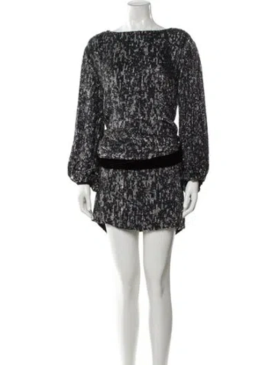 Pre-owned Retroféte Printed Mini Dress In Silver